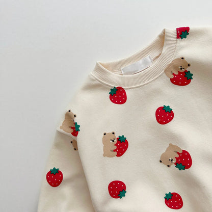 Restroo - Baby Strawberry Pullover Tracksuit