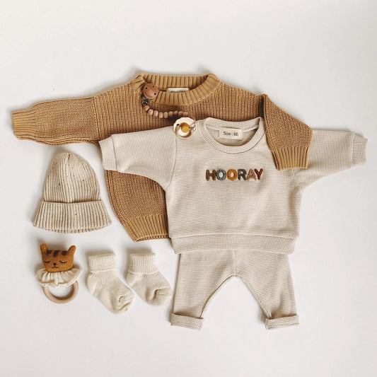 Restroo Autumn Baby Pullover & Trousers Set