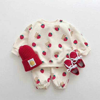 Restroo - Baby Strawberry Pullover Tracksuit