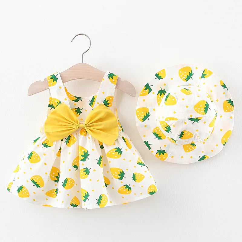 Restroo - Toddler Beach Bow Dress Set