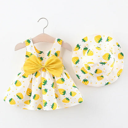 Restroo - Toddler Beach Bow Dress Set