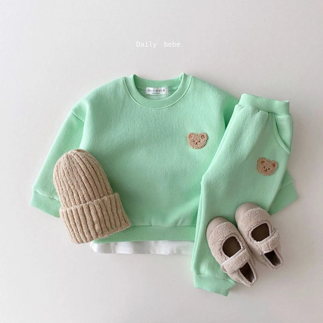 Restroo - Baby Bear Fleece Pullover Set