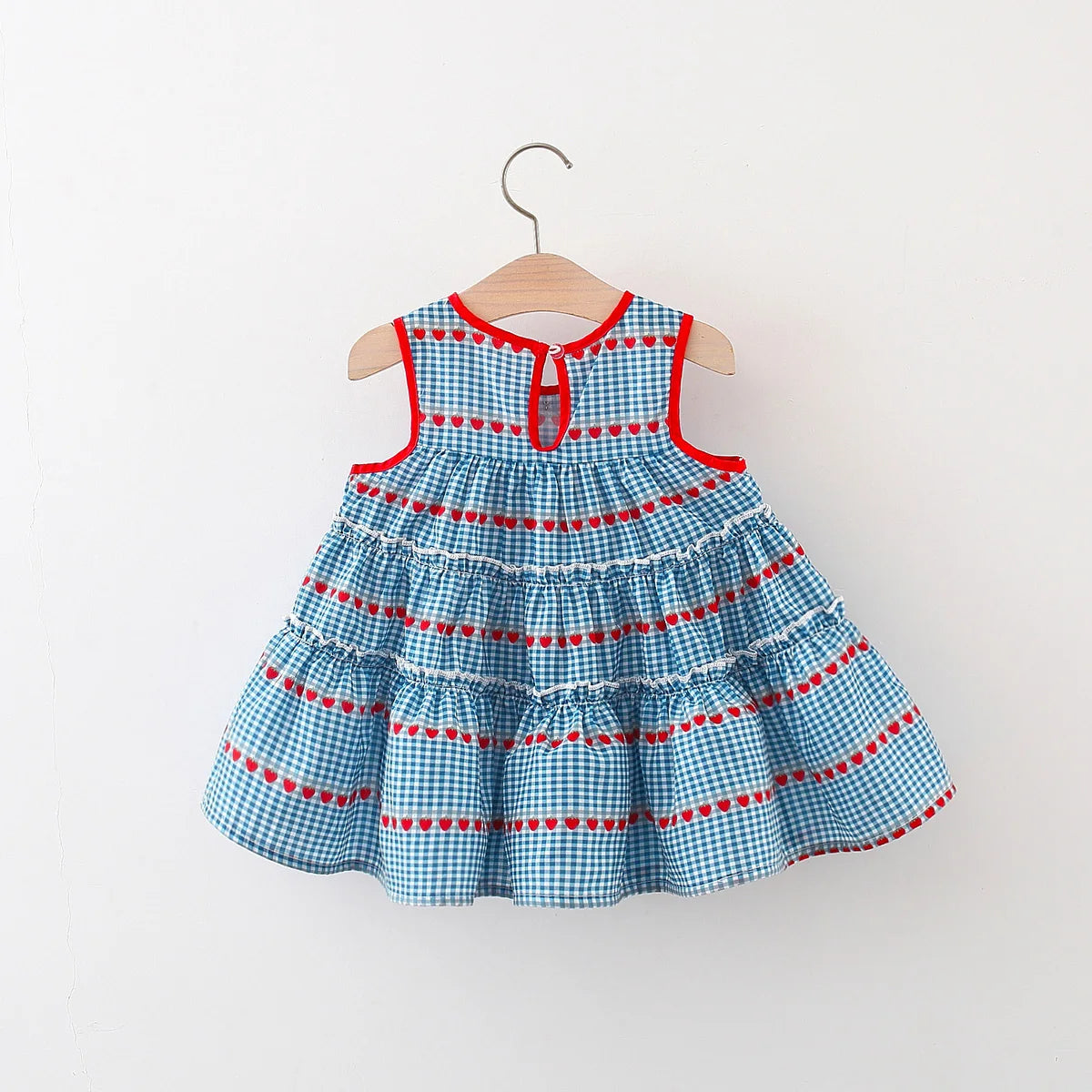 Restroo - Cherry Plaid Heart Dress & Bag Set