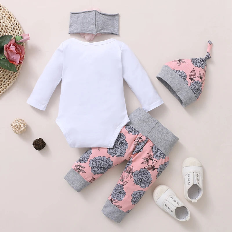 Restroo  New Bornbaby Spring Rose 4-Piece Toddler Set